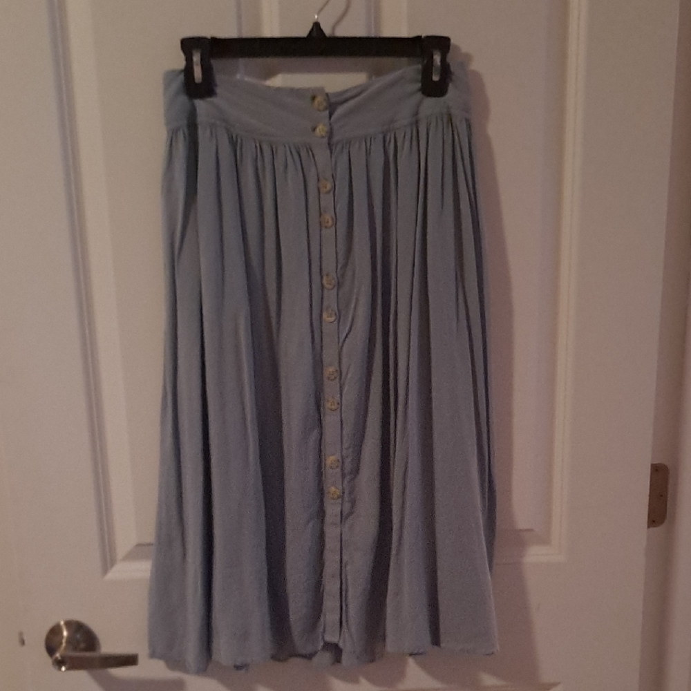 Urbam Outfitters Light Blue Button-Front Skirt